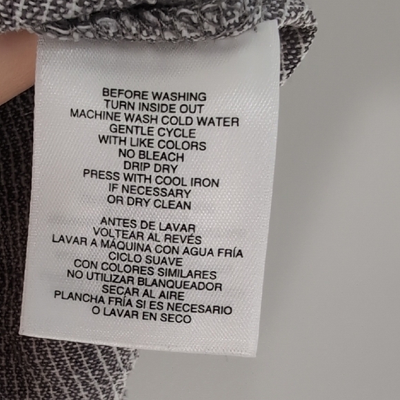 Anne Klein | NWOT Gray Striped Sleeveless Linen Viscose Top Size L - Picture 7 of 8